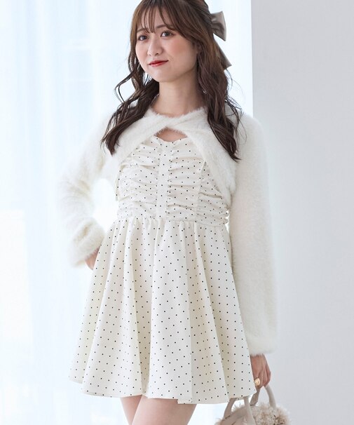 ふわふわニット×ミニワンピセット