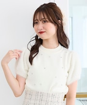 キラキラ袖シャギーニット