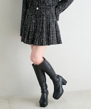 ベルト付きプリーツミニスカパン