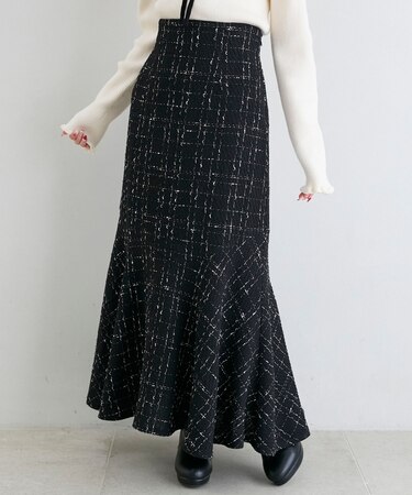 ツイードマーメイドロングスカート