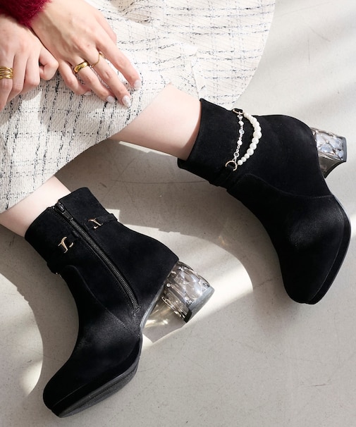 取り外しパールビジューブーツ