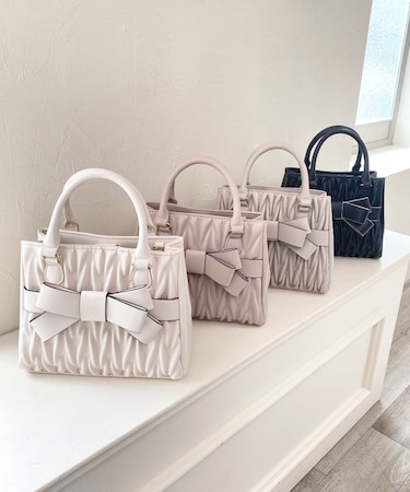 クラシカルスクエアリボンバッグ