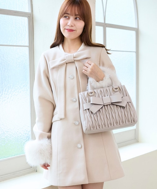 クラシカルスクエアリボンバッグ