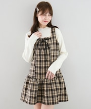 フロントリボンチェックミニジャンスカ