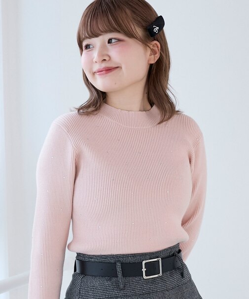 キラキラハイネックニット