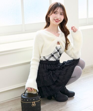 リボンボレロドッキングニット