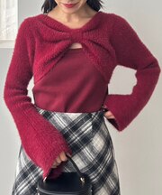 リボンボレロドッキングニット