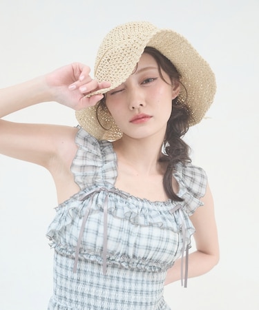 シンプル細編みペーパーハット