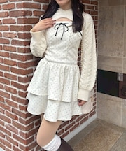 ケーブルフードボレロセットミニワンピ