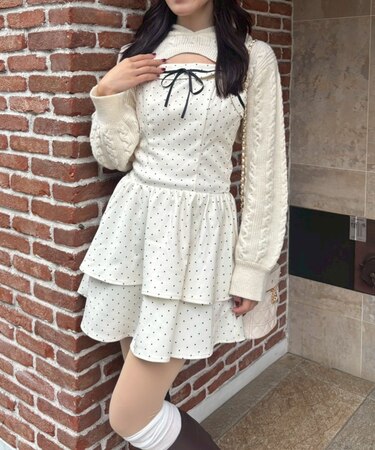 ケーブルフードボレロセットミニワンピ