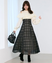 ウエストきゅっとフリルワンピース