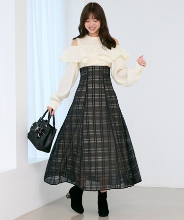 ウエストきゅっとフリルワンピース