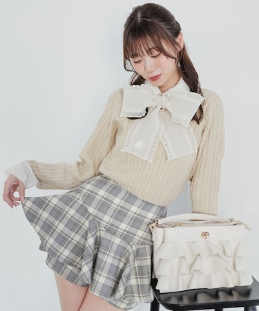 レイヤードライクフレアショートスカパン