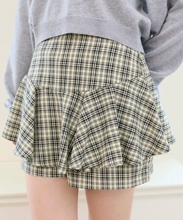 レイヤードライクフレアショートスカパン