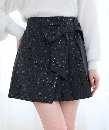 キラキラリボンプリーツスカパン