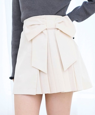 キラキラリボンプリーツスカパン