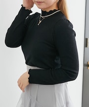 ハイネックパフスリーブトップス