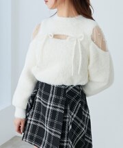 デコルテオープンシアーショルダーニット