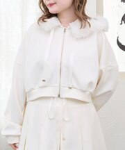 2wayフェイクファーラメパーカー