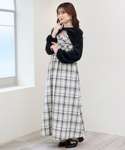 シャギーボレロ×キャミワンピセット