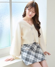 キラキラモチーフビジューボタンカーデ