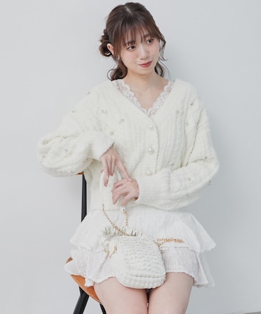 ビジューマシュマロカーディガン