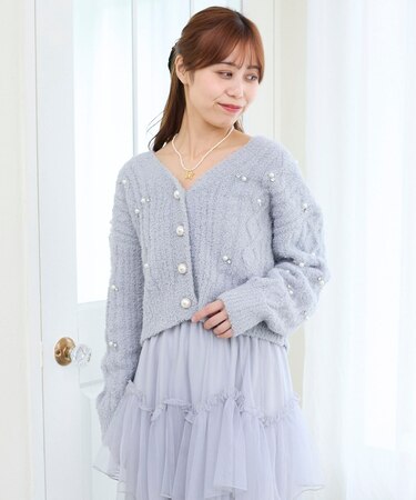 ビジューマシュマロカーディガン