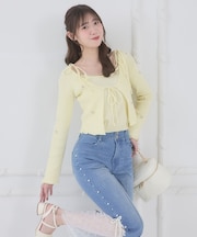 キャミセットフラワーパールカーディガン