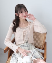 キャミセットフラワーパールカーディガン