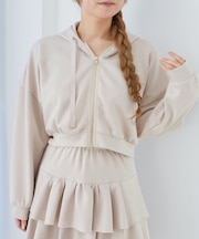 ドロストリボンラインストーンパーカー