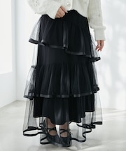 バックレースアップチュールスカート