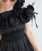 ミルフィーユフリルコルセットワンピース