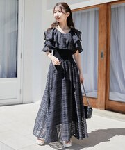 ダブルカラーコルセットワンピース