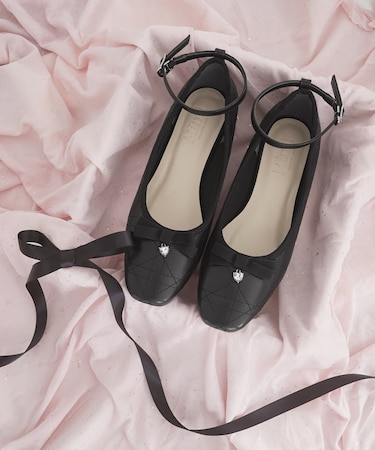 キルティングリボンパンプス