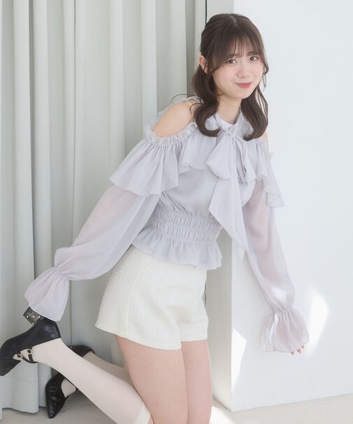 アメスリフリルリボンブラウス