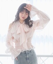 アメスリフリルリボンブラウス