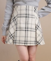 ボックスプリーツフレアミニスカパン