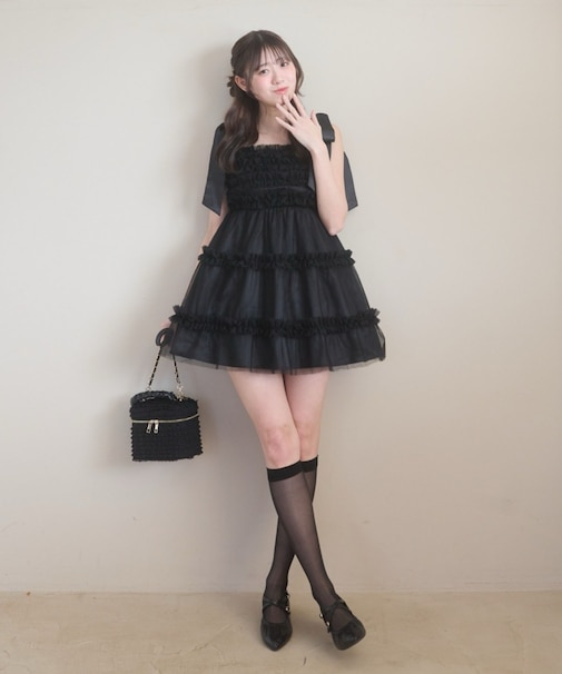 フリルチュールミニワンピース