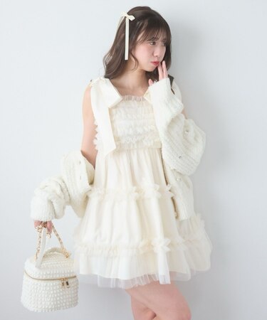 フリルチュールミニワンピース
