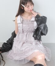 フリルチュールミニワンピース