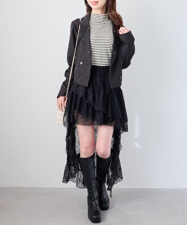 アシメレースミニスカパン