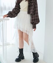 アシメレースミニスカパン