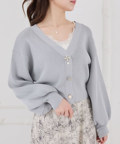 クローバーボタンUVカットカーデ