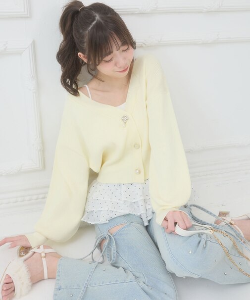 クローバーボタンUVカットカーデ