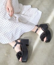 ミルフィーユフリル厚底サンダル