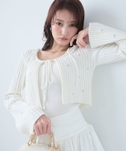 キャミセットフラワー刺繍カーデ