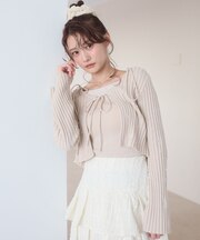 キャミセットフラワー刺繍カーデ