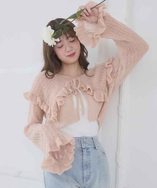 キャミセットビッグカラーフリルカーデ