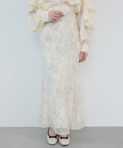 シアーレイヤードフラワースカート