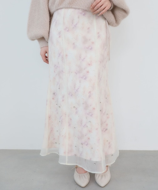 シアーレイヤードフラワースカート